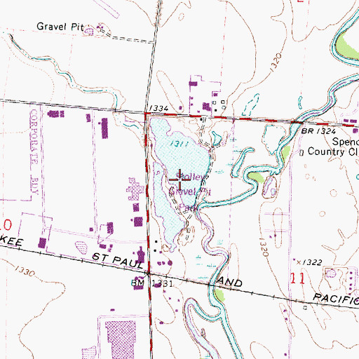 Topographic Map of Stolley Gravel Pit Park, IA