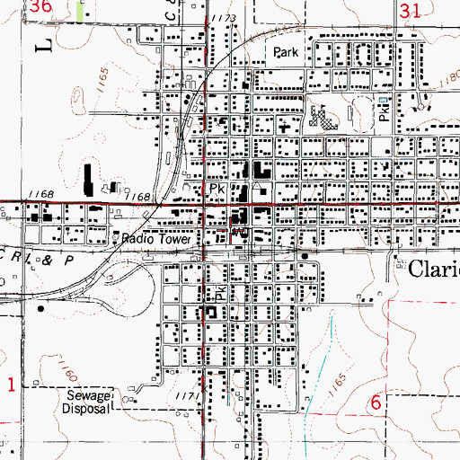 Topographic Map of Clarion Police Department, IA