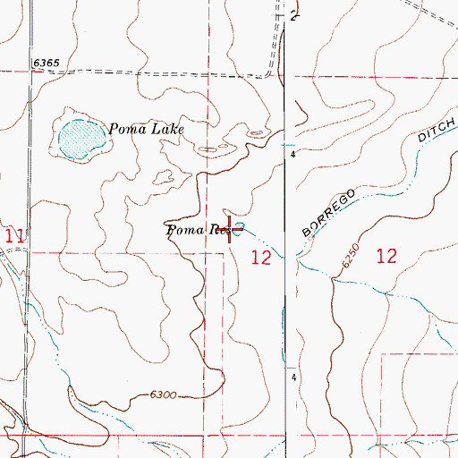 Topographic Map of Poma Reservoir, CO