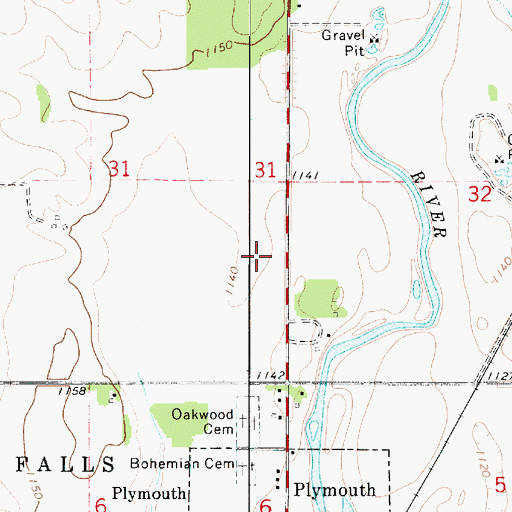 Topographic Map of Leni Post Office (historical), IA
