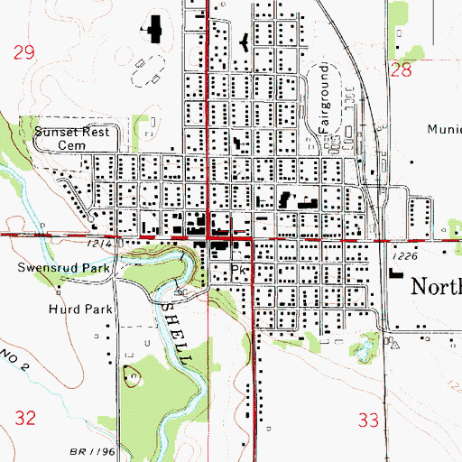 Topographic Map of Northwood Clinic - Mayo Health, IA