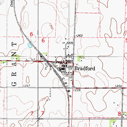 Topographic Map of Bradford School (historical), IA