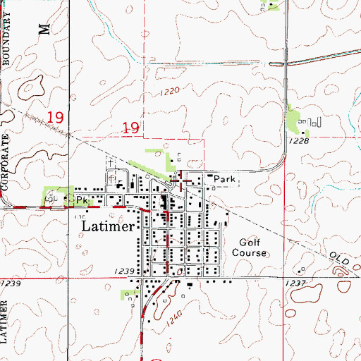 Topographic Map of Farmers Co-op Elevator, IA