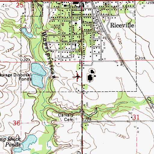 Topographic Map of Riceville Community Rest Home, IA