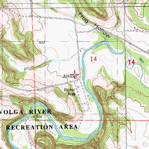 Topographic Map of Volga River Campground, IA