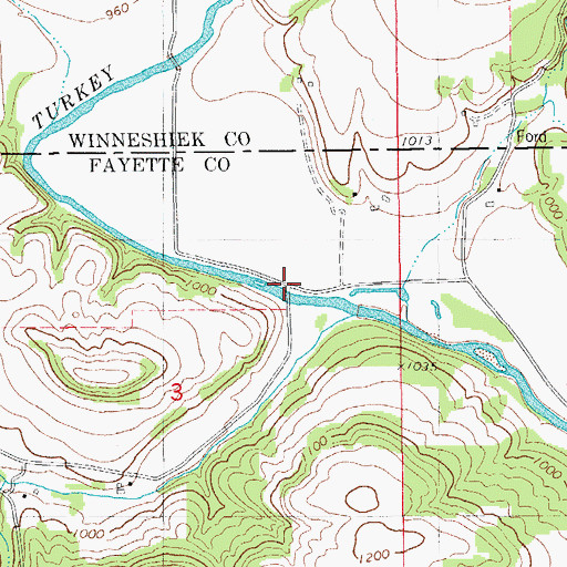 Topographic Map of Mill Race Bridge, IA
