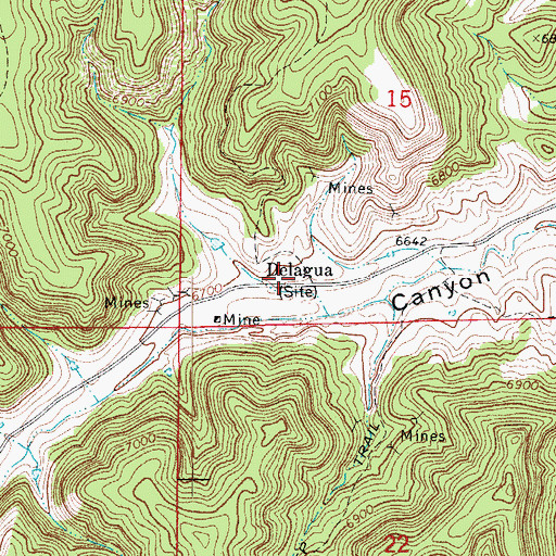 Topographic Map of Delagua (historical), CO