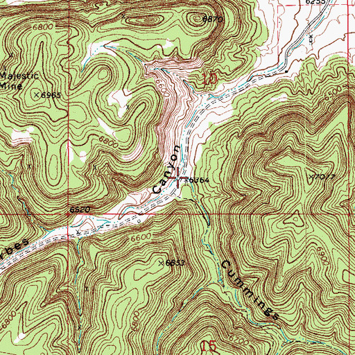 Topographic Map of Cummings Canyon, CO