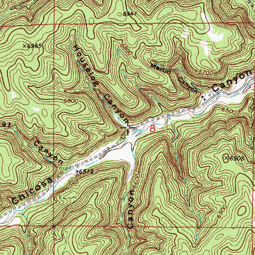 Topographic Map of Houselog Canyon, CO