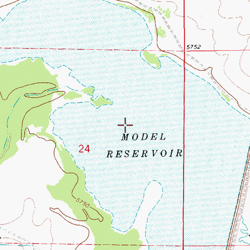 Topographic Map of Model Reservoir, CO