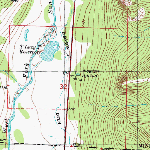 Topographic Map of Newton Spring, CO