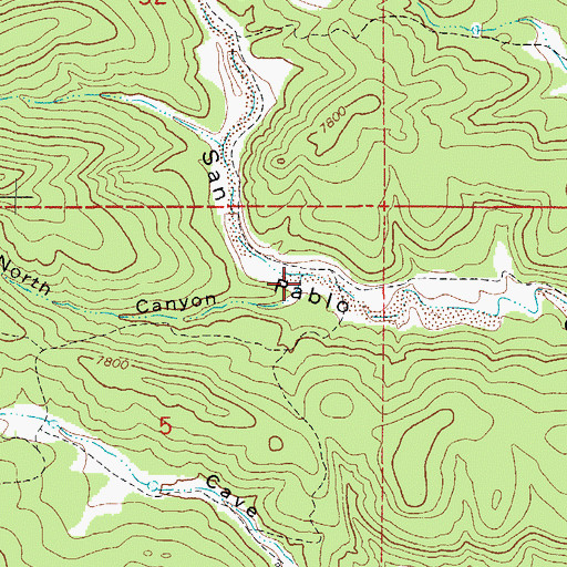 Topographic Map of North Canyon, CO