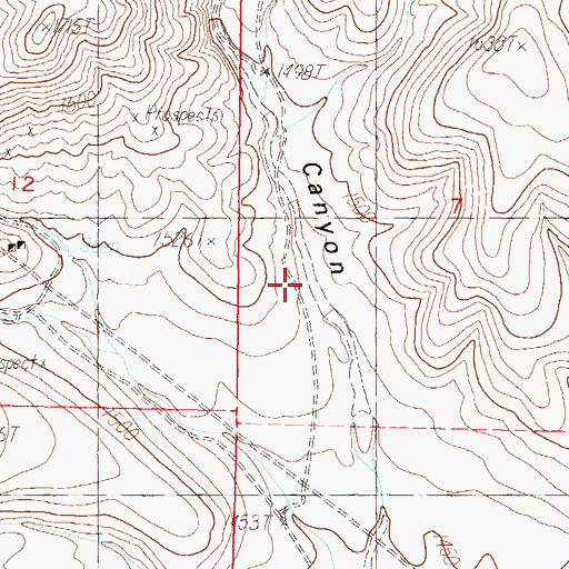 Topographic Map of Ramsey Canyon, NV