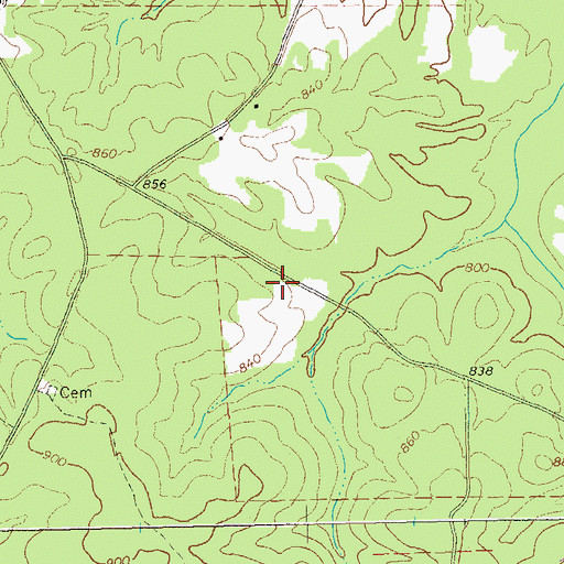 Topographic Map of Caldwell-Williams Cemetery, GA