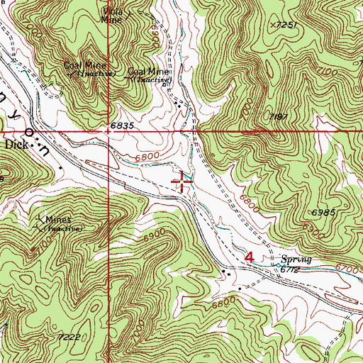 Topographic Map of Wolf Canyon, CO