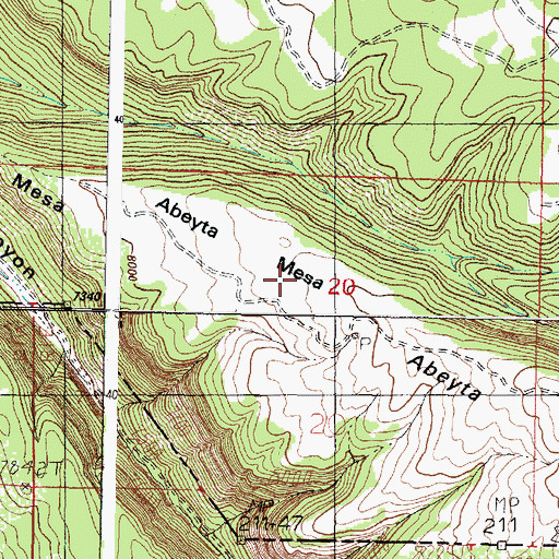 Topographic Map of Abeyta Mesa, CO
