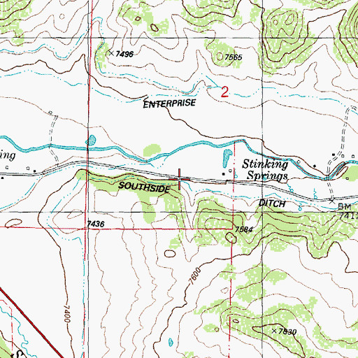 Topographic Map of Southside Ditch, CO