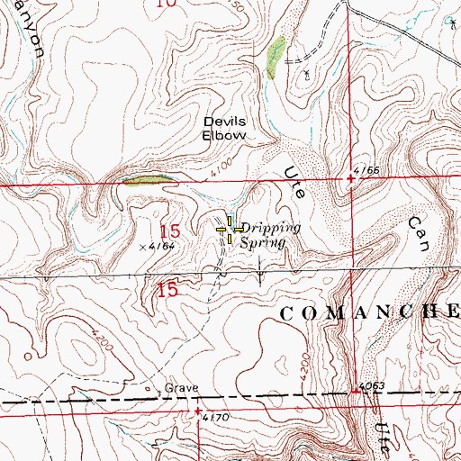 Topographic Map of Dripping Spring, CO