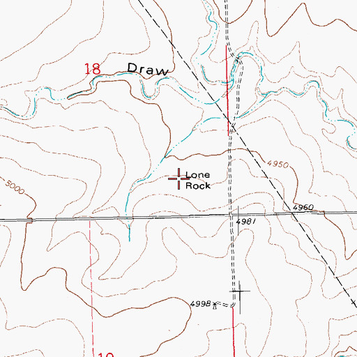 Topographic Map of Lone Rock, CO