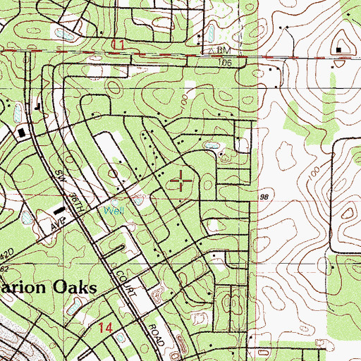 Topographic Map of Marion Oaks Assembly of God, FL