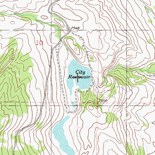 Topographic Map of City Reservoir, CO