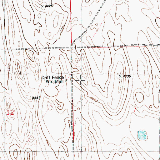 Topographic Map of Drift Fence Windmill, CO