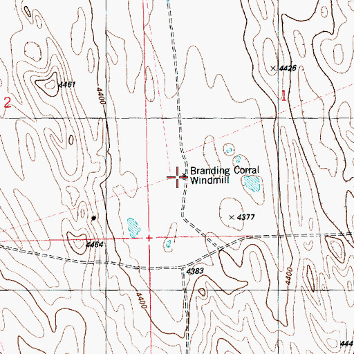 Topographic Map of Branding Corral Windmill, CO