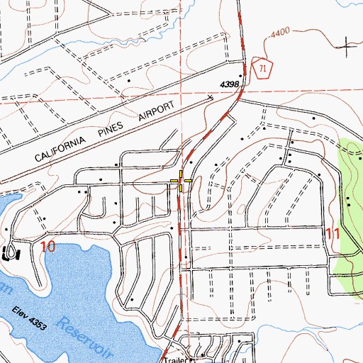 Topographic Map of California Pines, CA