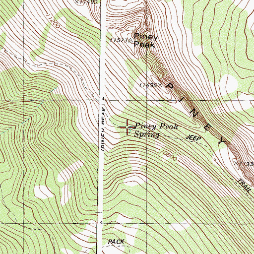 Topographic Map of Piney Peak Spring, CO