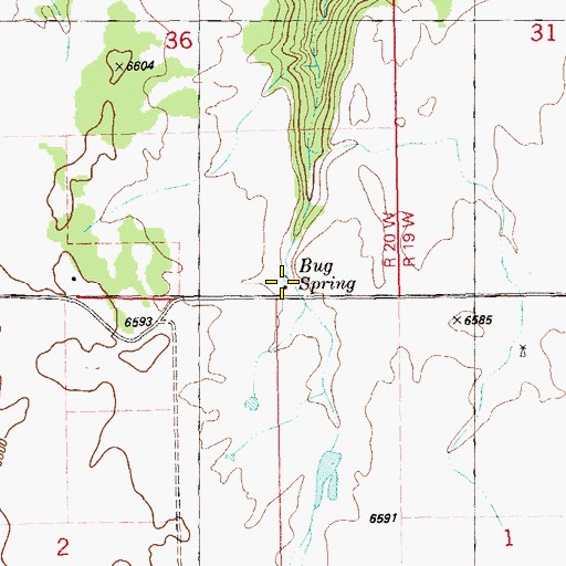 Topographic Map of Bug Spring, CO