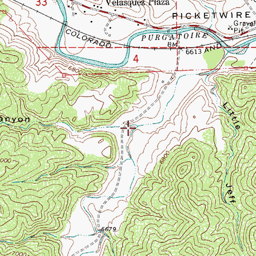 Topographic Map of Jeff Canyon, CO