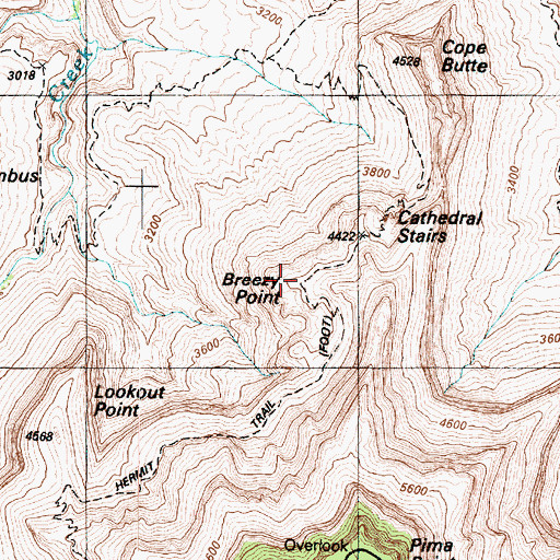 Topographic Map of Breezy Point, AZ