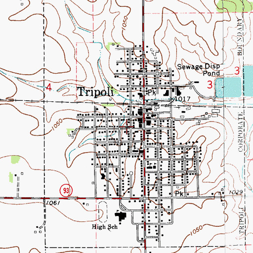 Topographic Map of Grace Lutheran Church, IA