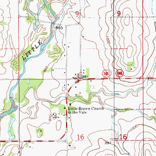 Topographic Map of Bradford Pioneer Village, IA