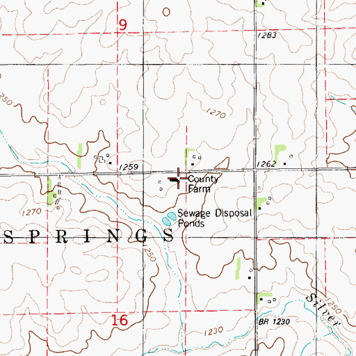Topographic Map of Howard Residential Care Facility, IA