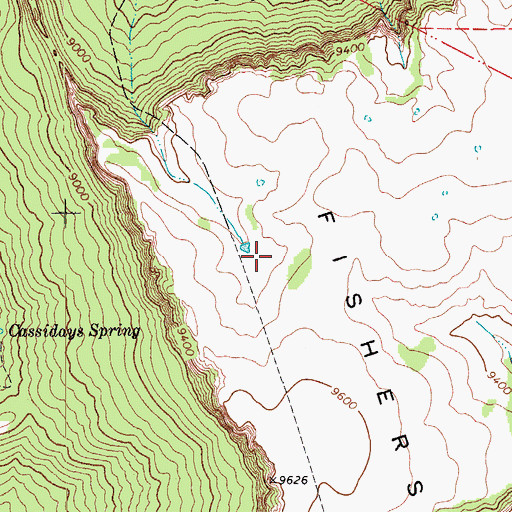 Topographic Map of Fishers Peak Mesa, CO