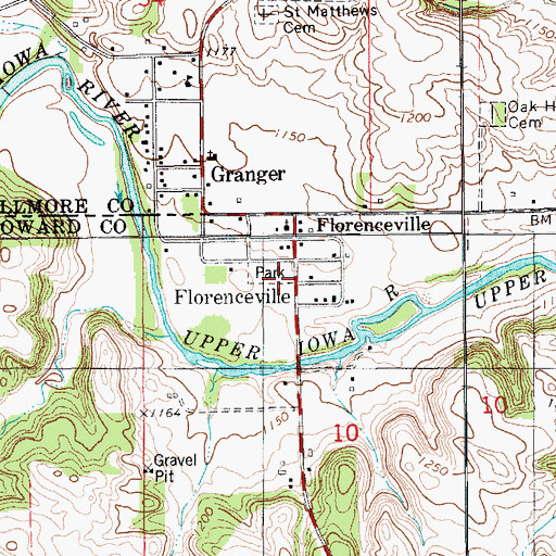 Topographic Map of Florenceville Park, IA