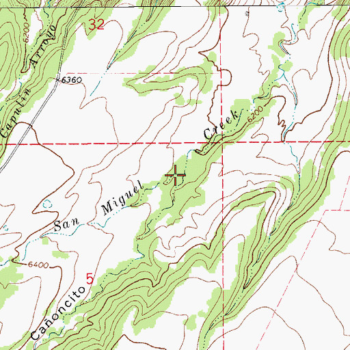 Topographic Map of Caoncito, CO