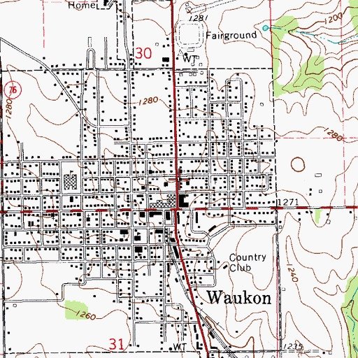 Topographic Map of Allamakee County Historical Museum, IA