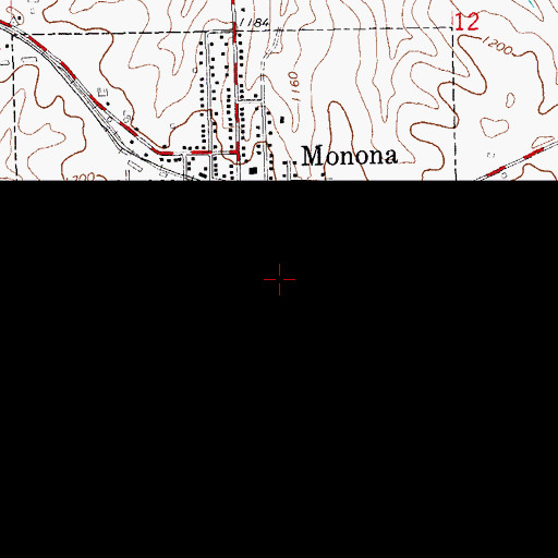 Topographic Map of Monona City Park, IA