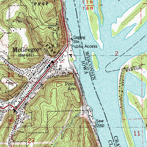 Topographic Map of McGregor, IA