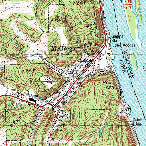 Topographic Map of First Lutheran Church, IA