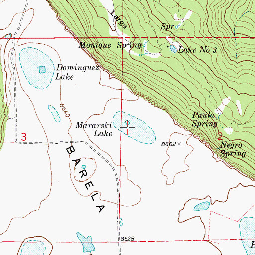 Topographic Map of Mararski Lake, CO