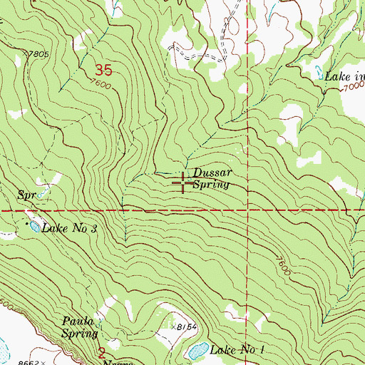 Topographic Map of Dussar Spring, CO