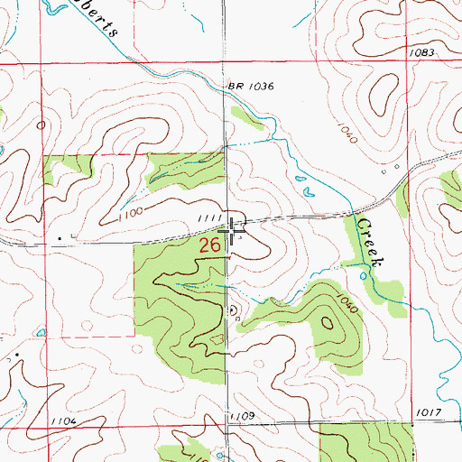 Topographic Map of Fry Cemetery, IA