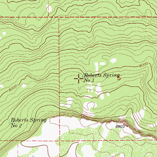 Topographic Map of Roberts Spring Number 1, CO