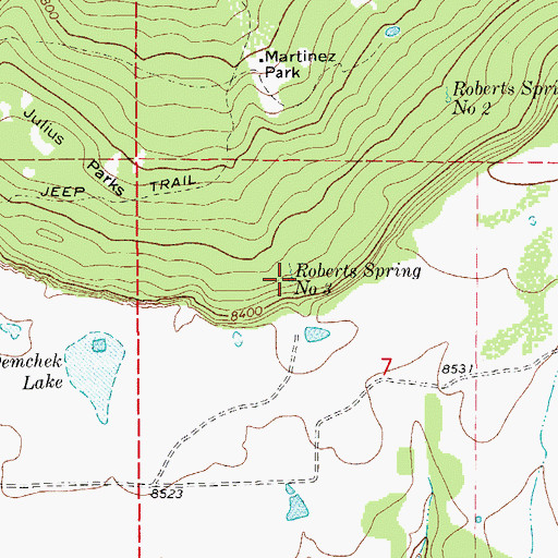 Topographic Map of Roberts Spring Number 3, CO