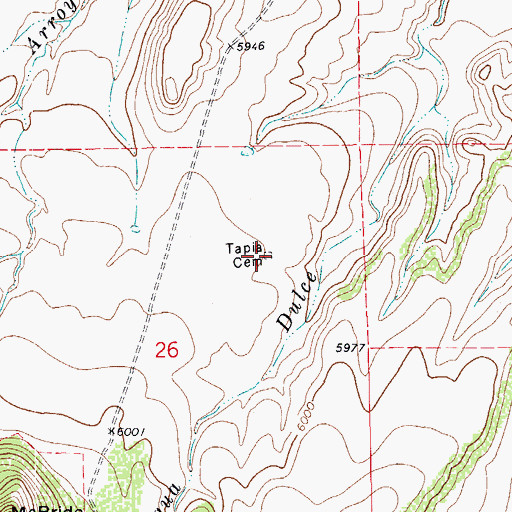 Topographic Map of Tapia Cemetery, CO