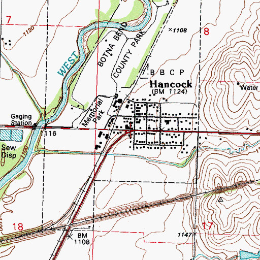 Topographic Map of Hancock Post Office, IA