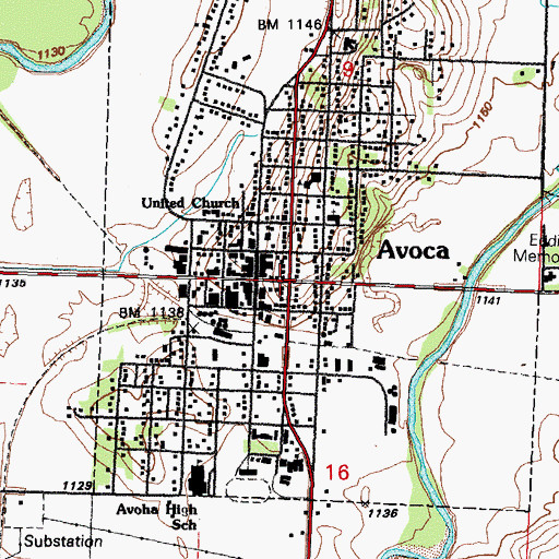 Topographic Map of Crossroads Church, IA